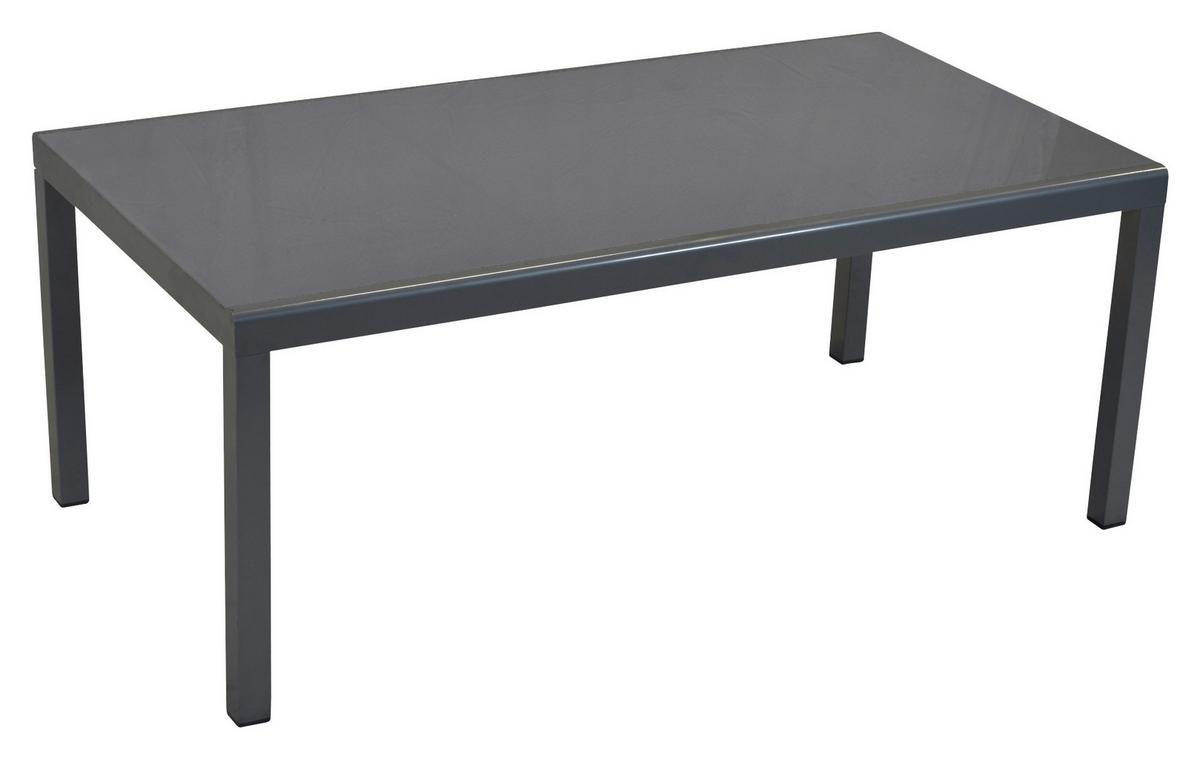 Gartentisch ca. 190x100 cm Alu Graphit/Glas - Graphitfarben, MODERN, Glas/Metall (190/100/75cm) - Gardenson
