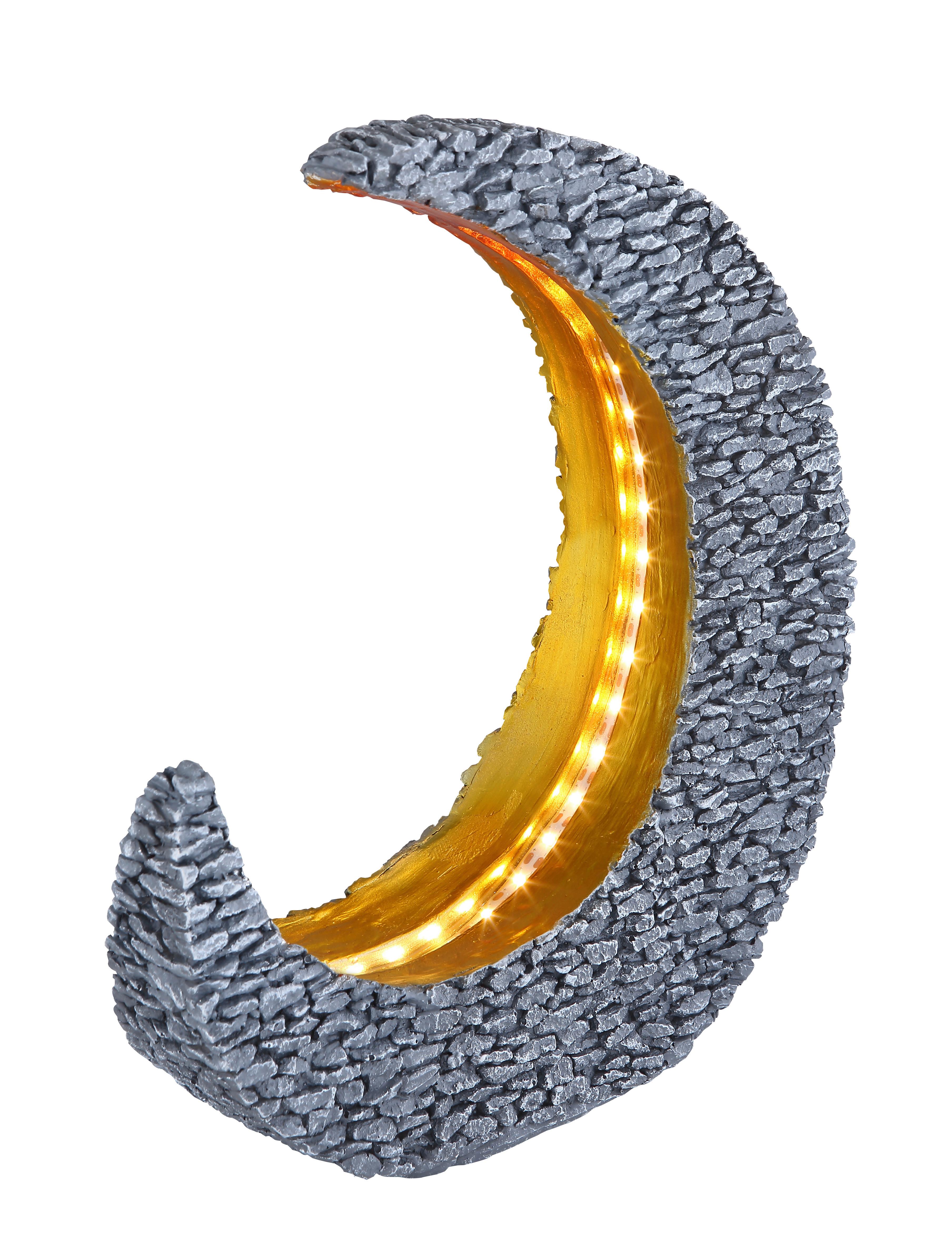 Solarna Svetilka Moonrock - zlate barve/siva, Design, umetna masa (28/9/31cm) - Globo