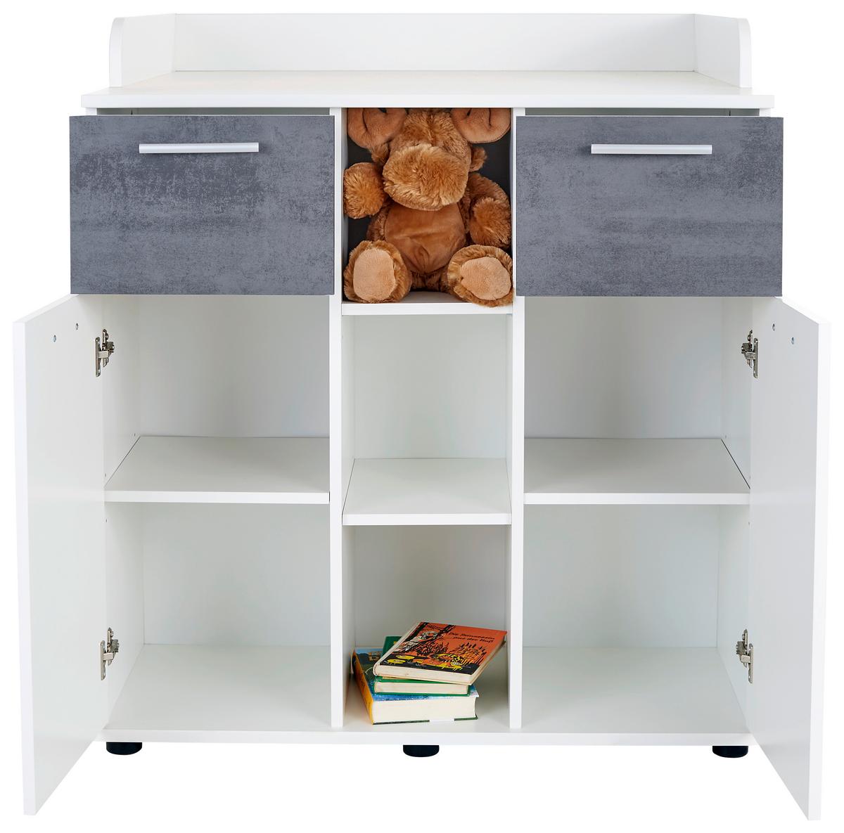 Comodă pentru înfășat Star - alb/gri închis, Konventionell, material pe bază de lemn (89/100,9/78cm)