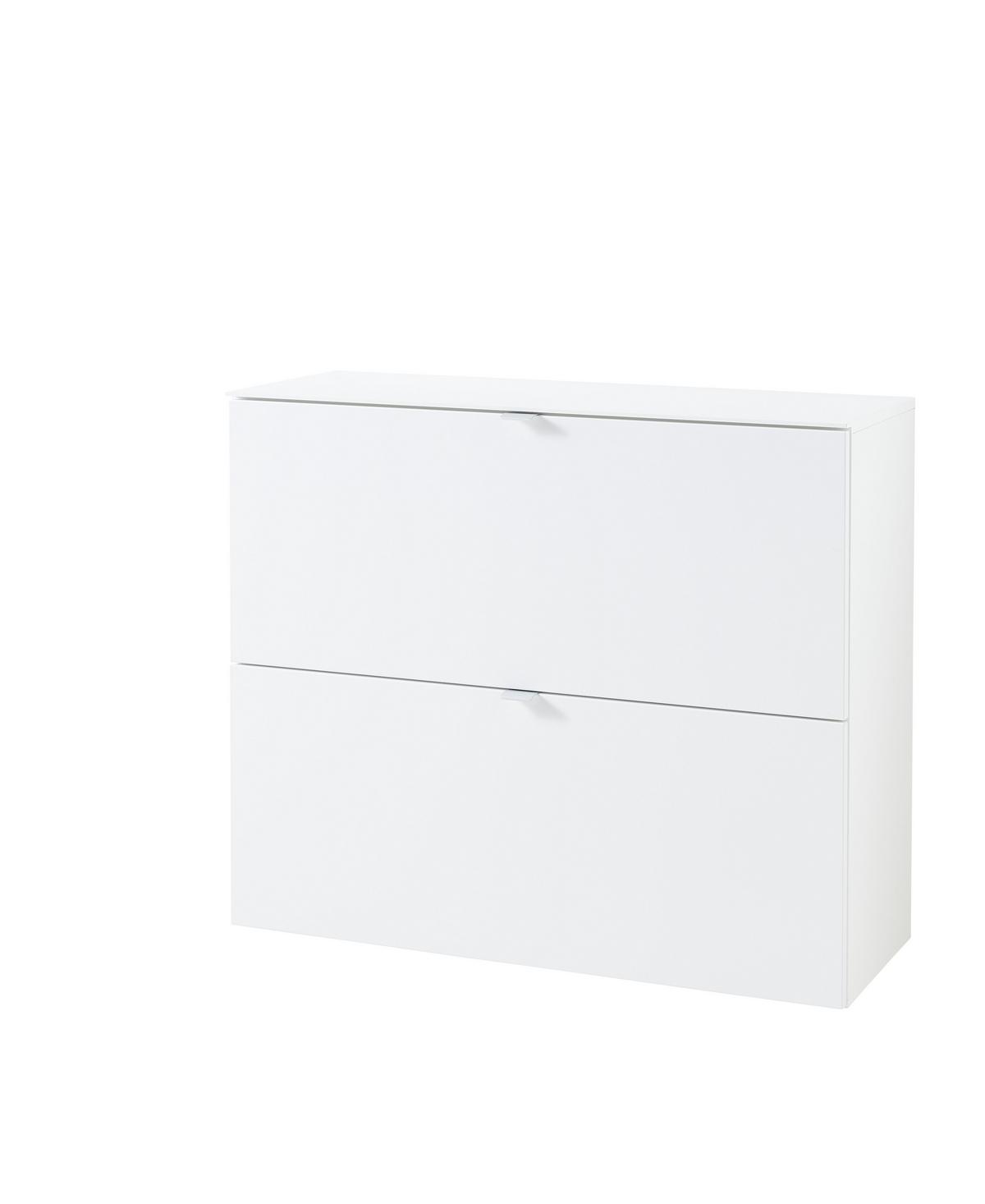 Schuhschrank in Weiss - Weiss/Silberfarben, Modern, Holzwerkstoff/Metall (100/84/37cm) - Mömax