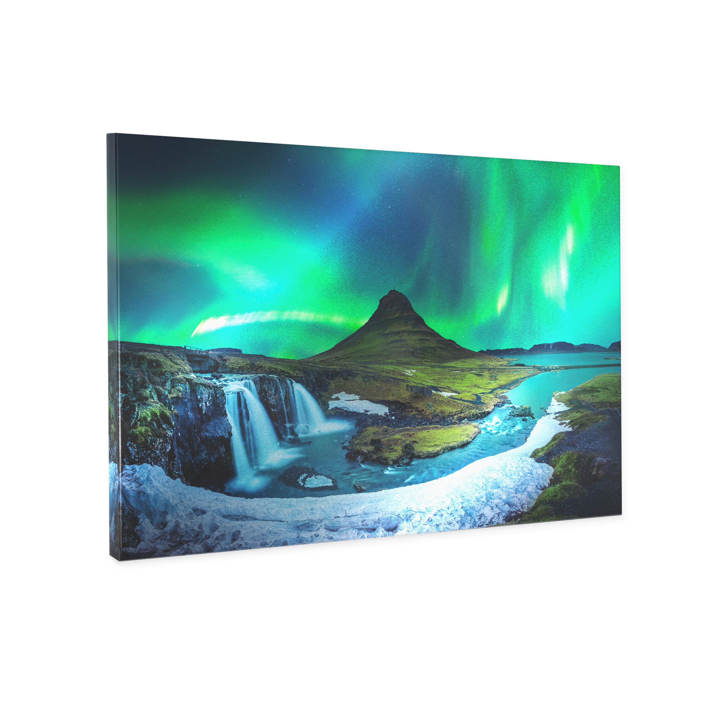 CANVASTAVLA SILVER - grön/blå, trämaterial/textil (120/80cm) - Mömax