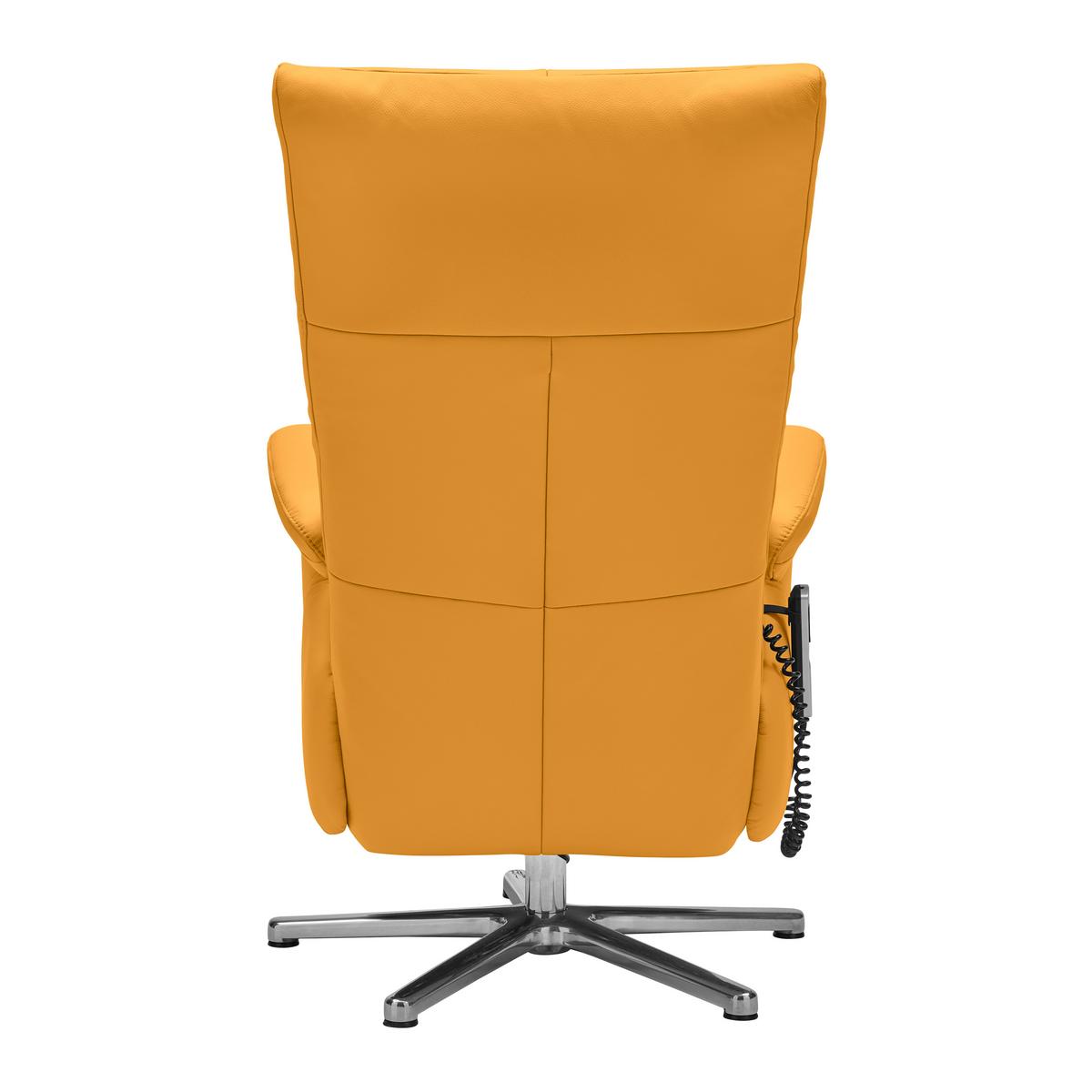 Relaxsessel Sitting 2 Gelb - Chromfarben/Gelb, MODERN, Leder (70/111/80cm) - Premium Living
