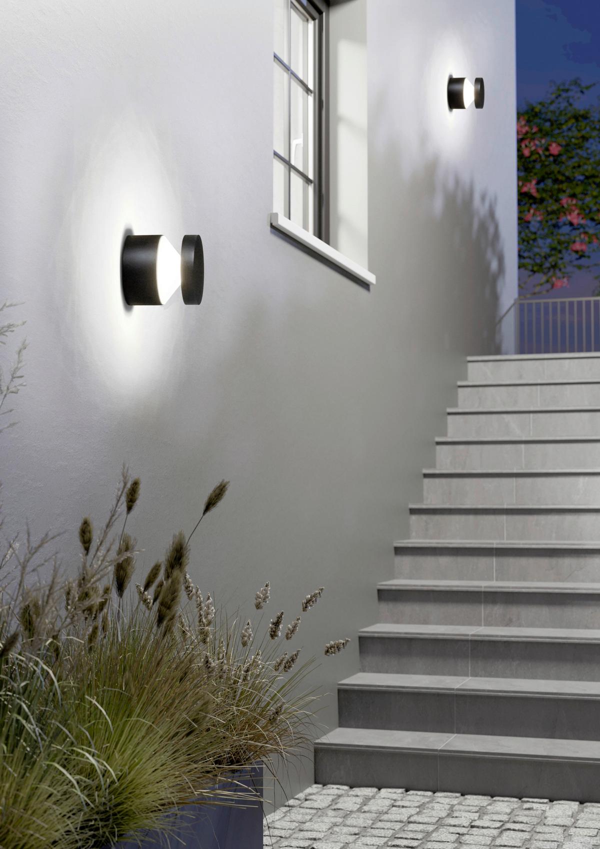 Led-aussenleuchte 97303*melzo - Transparent/Schwarz, Design, Kunststoff/Metall (13,5/13cm) - Eglo