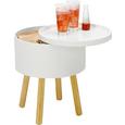 Beistelltisch in Weiß/Natur aus Holz - Braun/Weiß, MODERN, Holz/Holzwerkstoff (38/45/38cm) - Mömax modern living