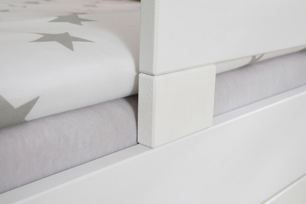 Bett Bennet mit Ausziehbett ca. 90x200 cm Weiß - Naturfarben/Weiß, MODERN, Holz/Textil (90/200cm) - MID.YOU