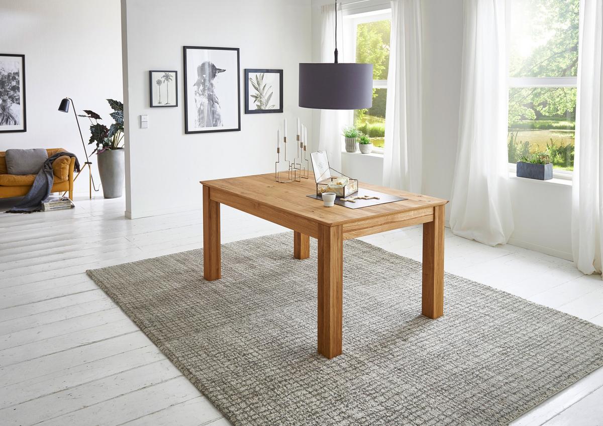 STÓŁ DO JADALNI FAMILIA - kolor dębowy, Konventionell, drewno (160-260/100/76cm) - Linea Natura