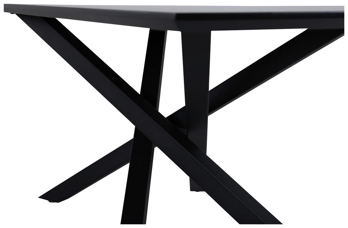 ESSTISCH PIAZZA - Schwarz, Design, Holzwerkstoff/Metall (180/90/76cm) - Livetastic