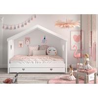 Hausbett Amori m. Schublade ca. 90x200 cm Weiß - Weiß, Natur, Holz/Holzwerkstoff (90/200cm) - Vipack