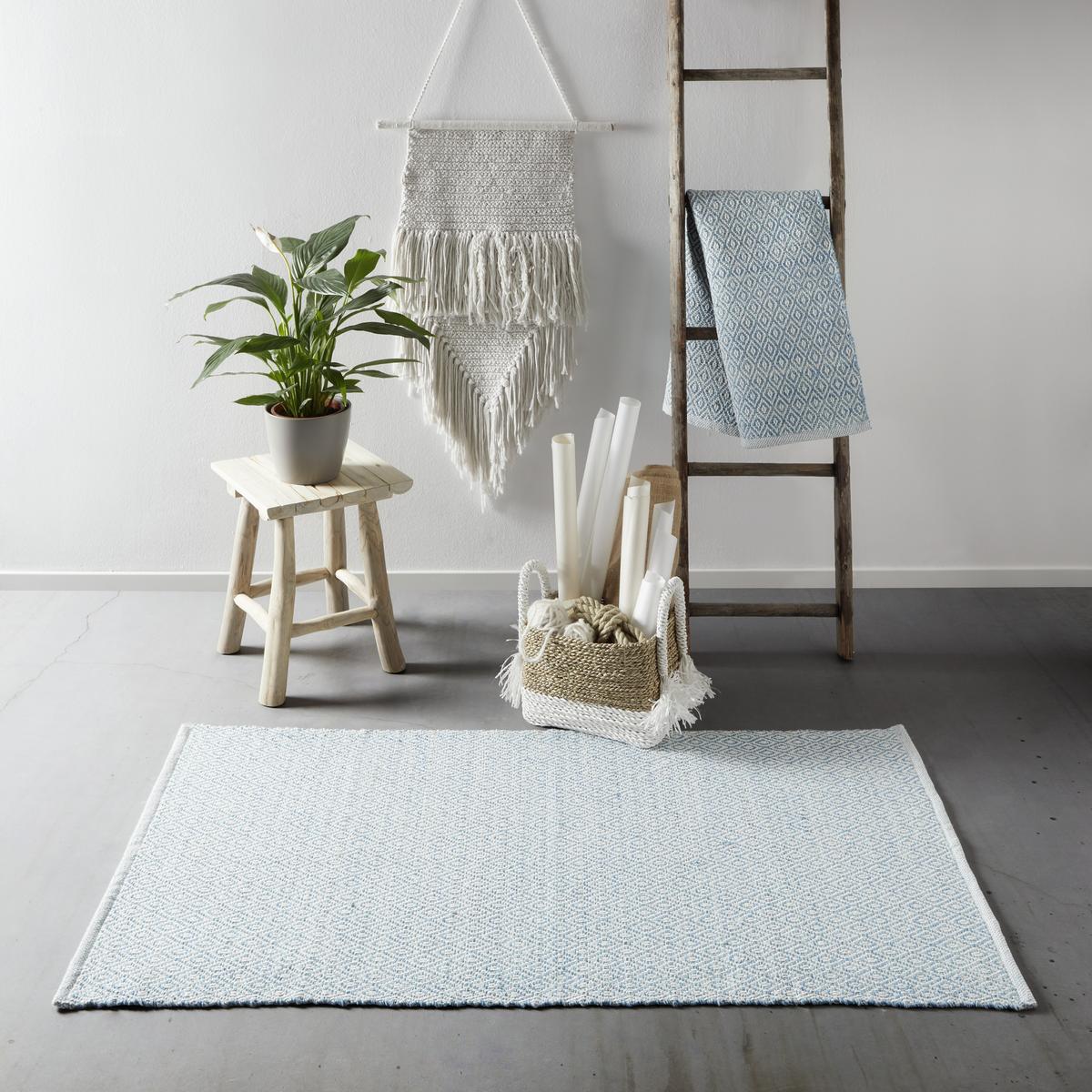 Covor țesut de mână CAROLA 1 - albastru, Basics, textil (60/120cm) - Modern Living
