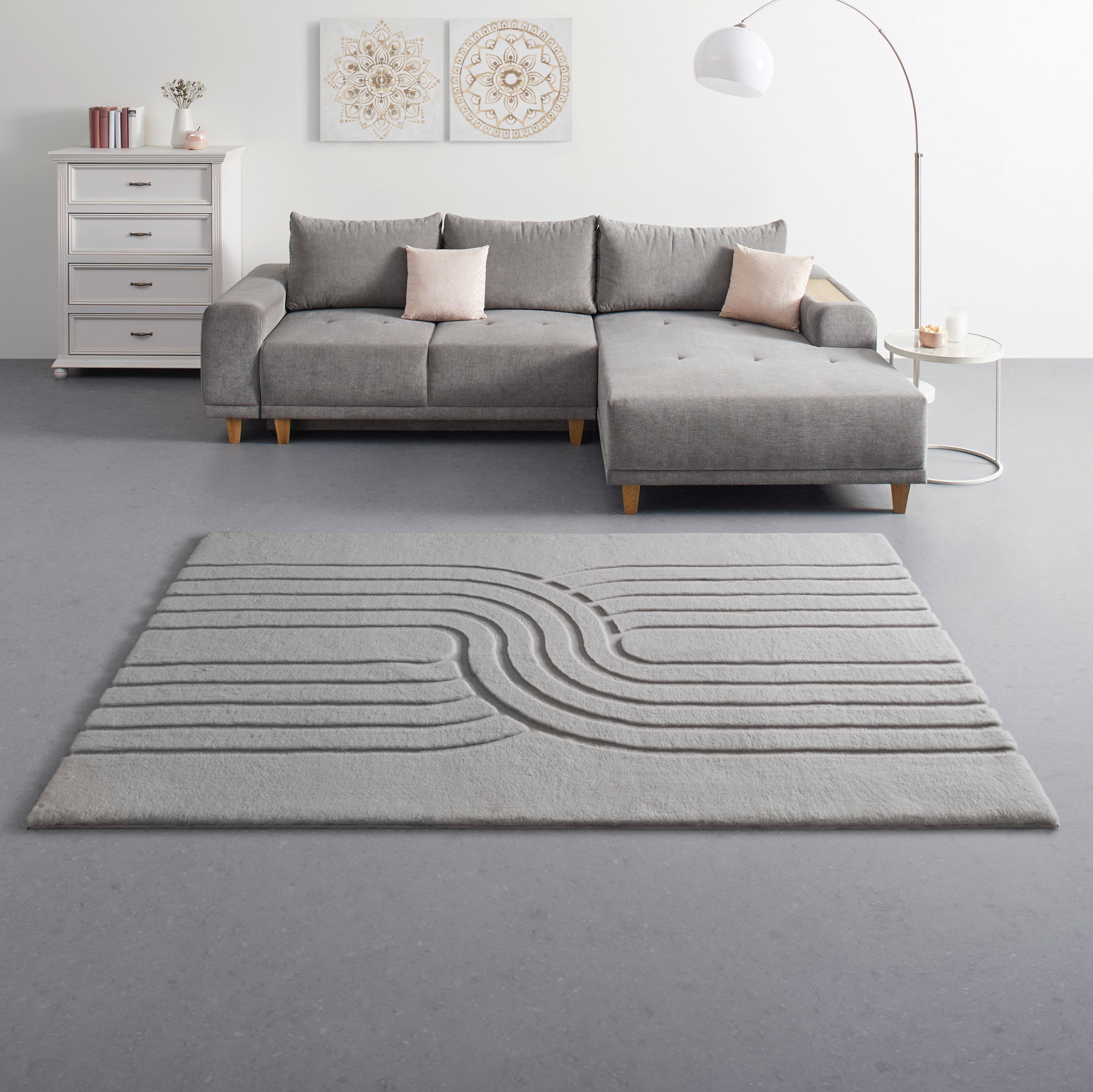 Kunstfell Fadime 3 Grau ca. 160x230cm - Grau, Modern, Textil (160/230cm) - Mömax