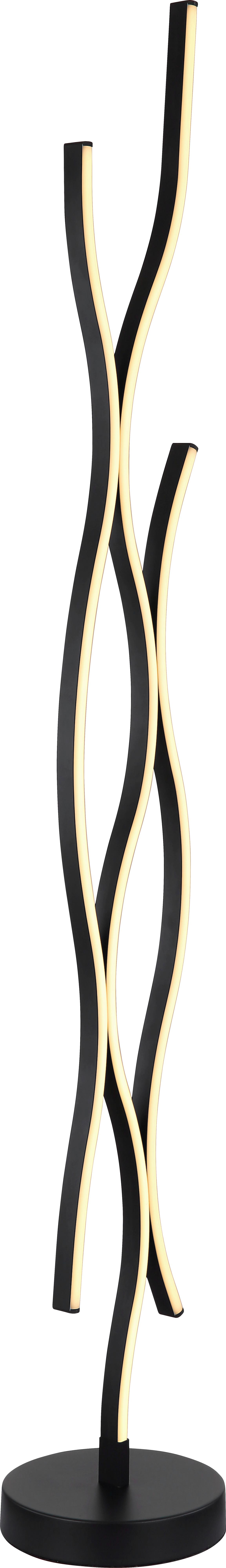 Stoječa Led-svetilka Relo - črna/opal, Moderno, kovina/umetna masa (20/135cm) - Mömax