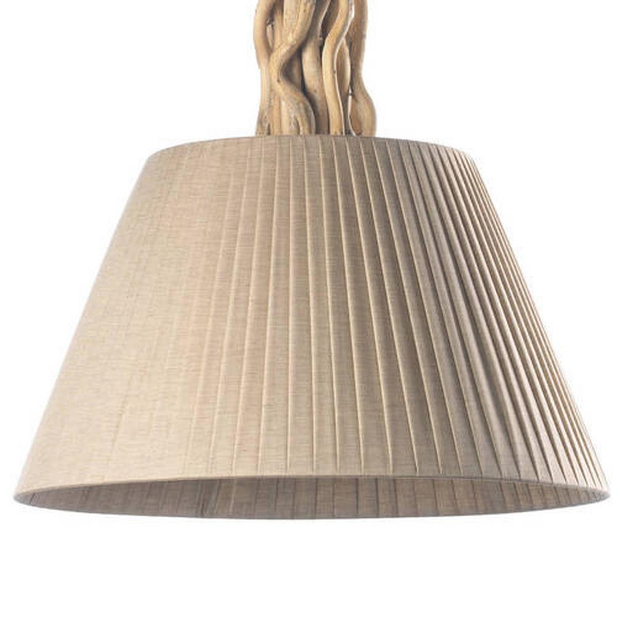 Hängeleuchte Woody Weiß/Sand/Braun max. 22 Watt - Sandfarben/Hellbraun, Natur, Holz/Textil (40/110cm)