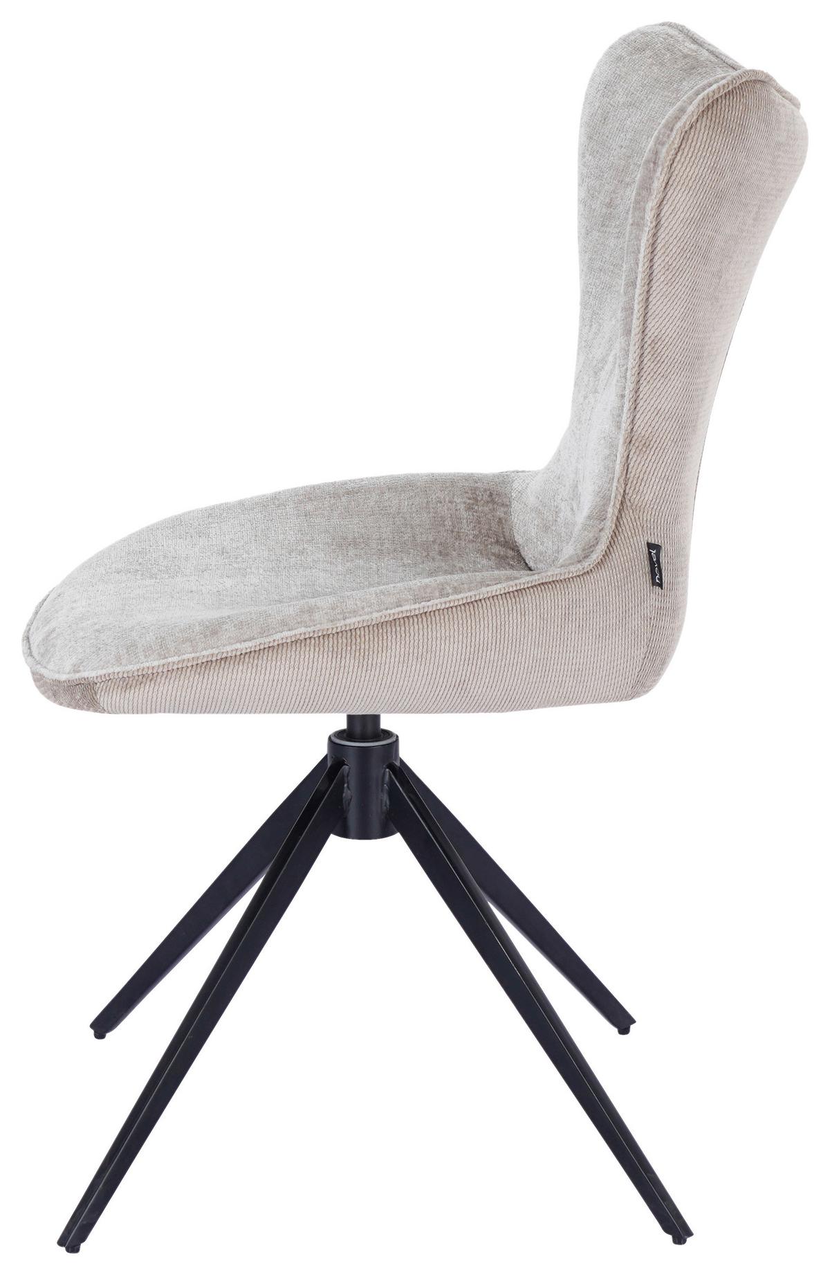 KRZESŁO RELAXO - czarny/taupe, Design, metal/tkanina (53/90/62cm) - Novel
