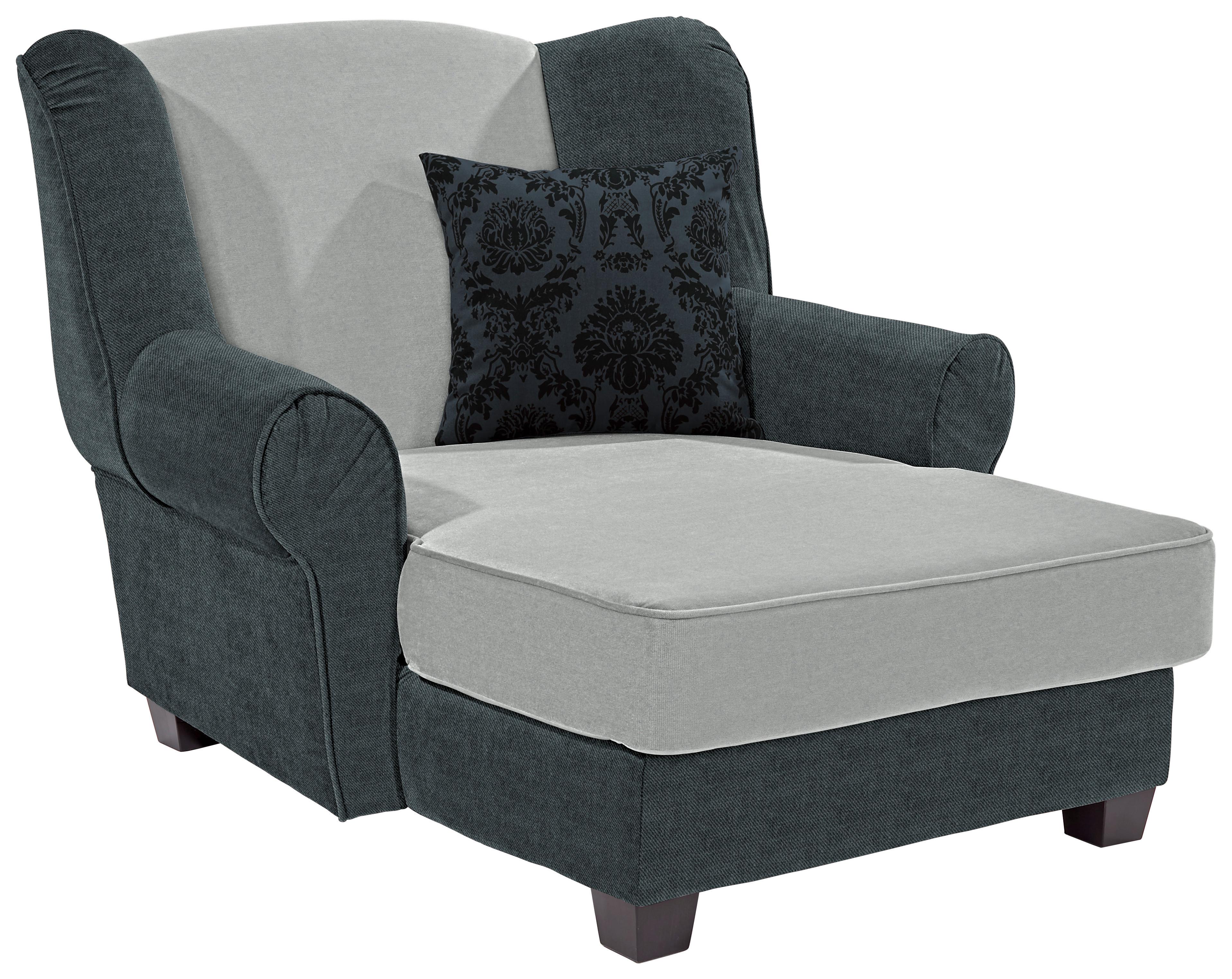 Fotelja Living - tamno siva/svijetlo siva, Romantik / Landhaus, drvo/tekstil (120/98/138cm) - Modern Living