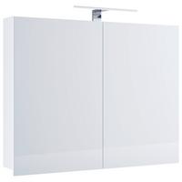 Omara Z Ogledalom Badinos, Bela - bela, Moderno, steklo/leseni material (60/59,2/12cm) - MID.YOU