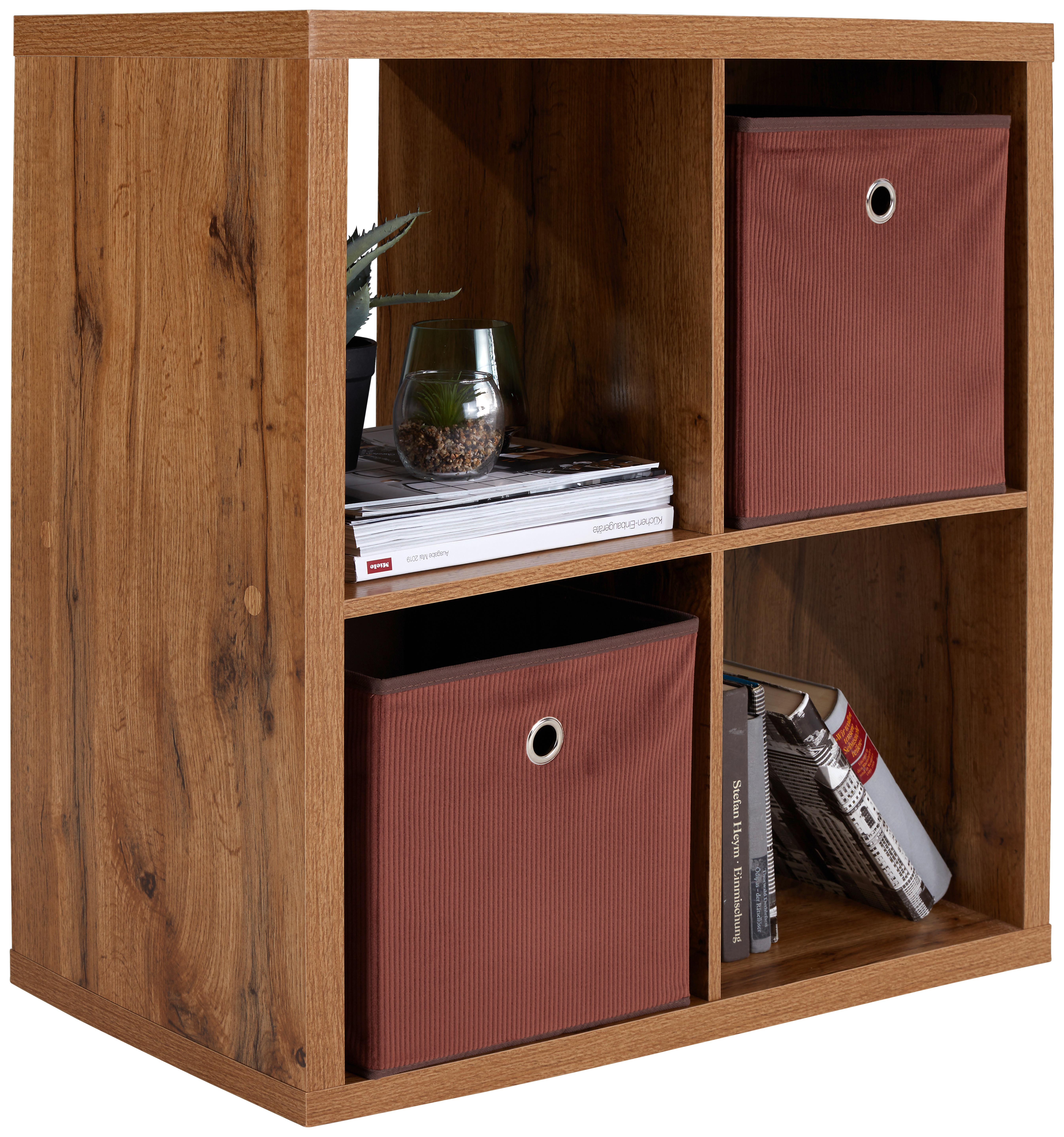 Regal Samy 1, Barva Hrasta - barve hrasta, Moderno, leseni material (76/76/37cm)