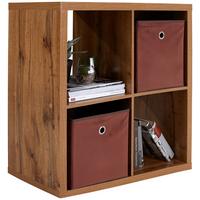 Regal Samy 1, Barva Hrasta - barve hrasta, Moderno, leseni material (76/76/37cm)