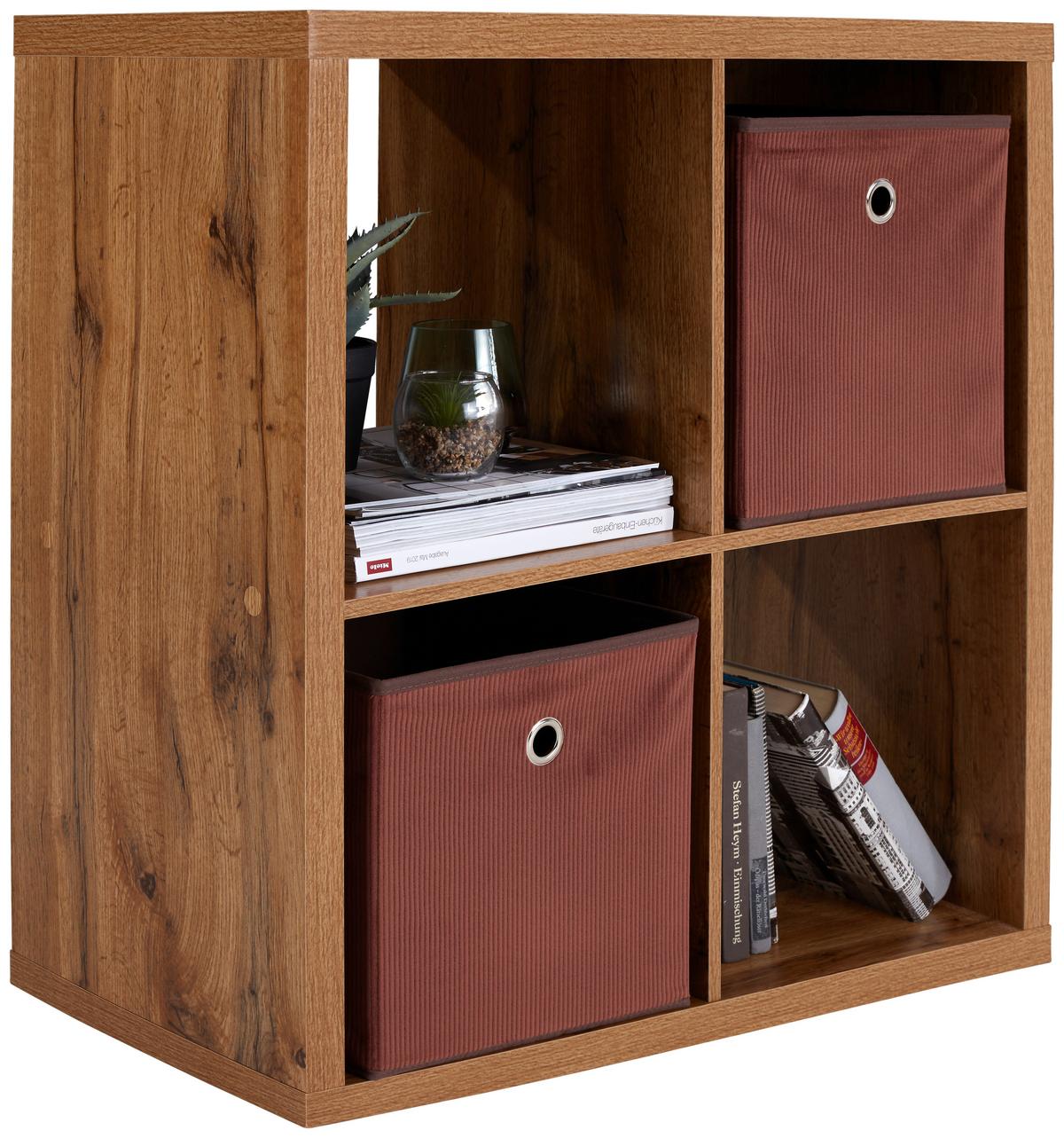 Regal Samy 1, Barva Hrasta - barve hrasta, Moderno, leseni material (76/76/37cm)