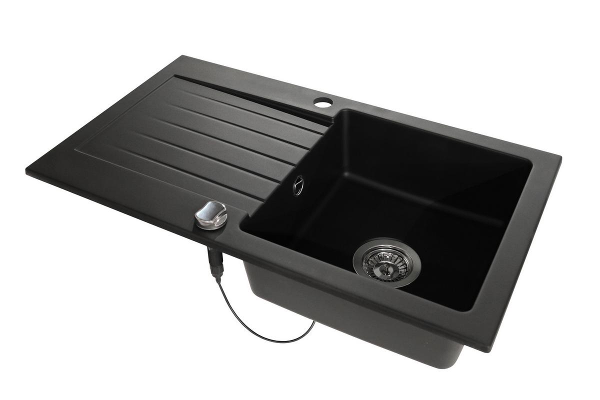 ECKKÜCHE DENVER - Eichefarben/Schwarz, Design, Holzwerkstoff/Kunststoff (250/175cm) - P & B