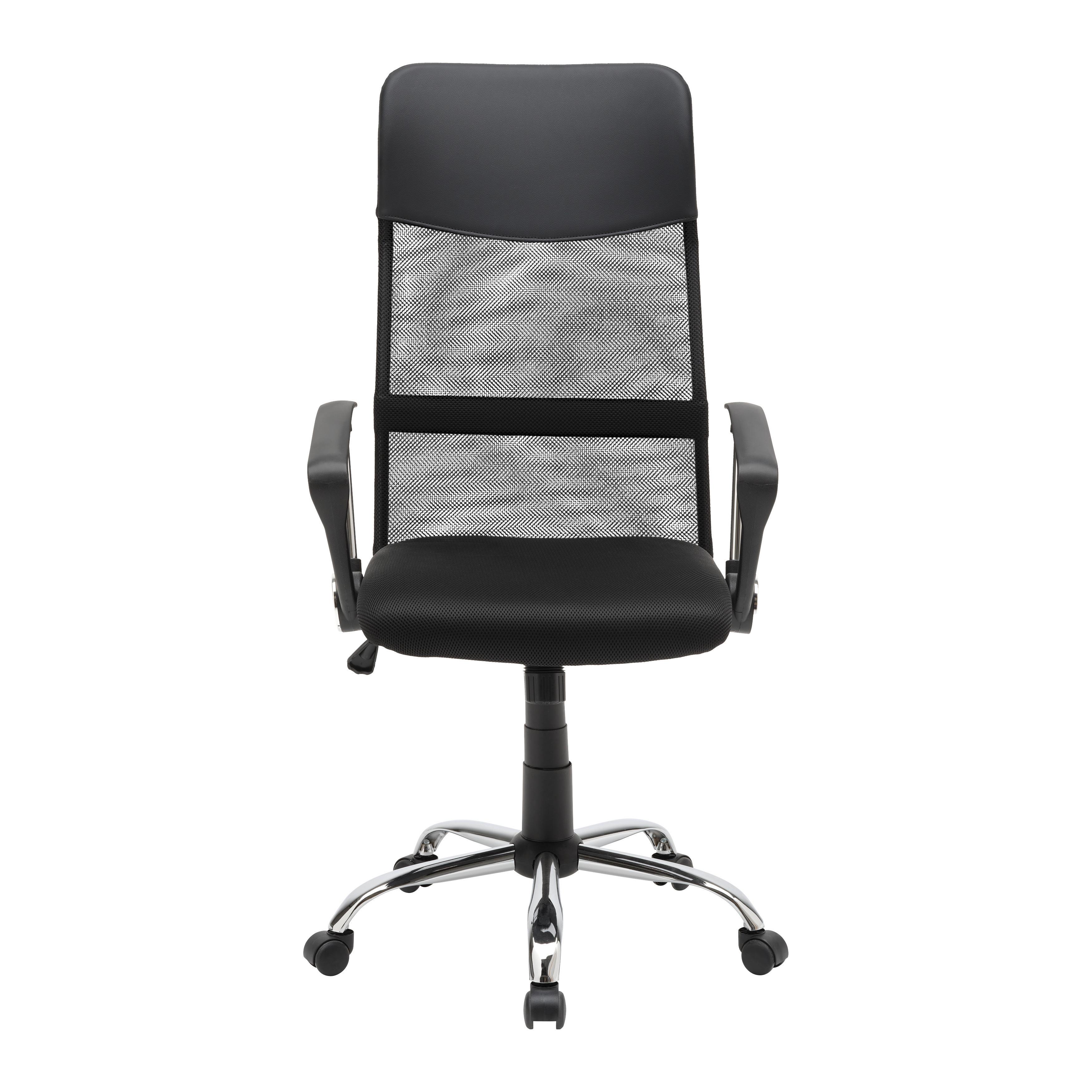 Drehstuhl Basti in Schwarz/Chromfarben - Chromfarben/Schwarz, KONVENTIONELL, Kunststoff/Textil (61/110-120/64cm) - Mömax