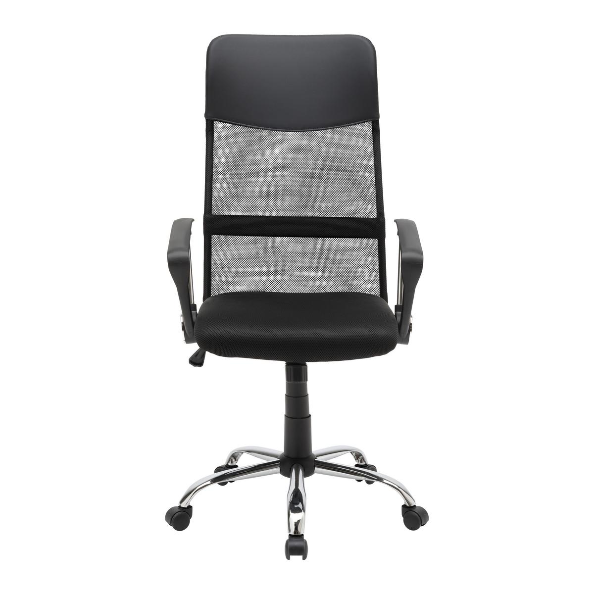 Drehstuhl Basti in Schwarz/Chromfarben - Chromfarben/Schwarz, KONVENTIONELL, Kunststoff/Textil (61/110-120/64cm) - Mömax