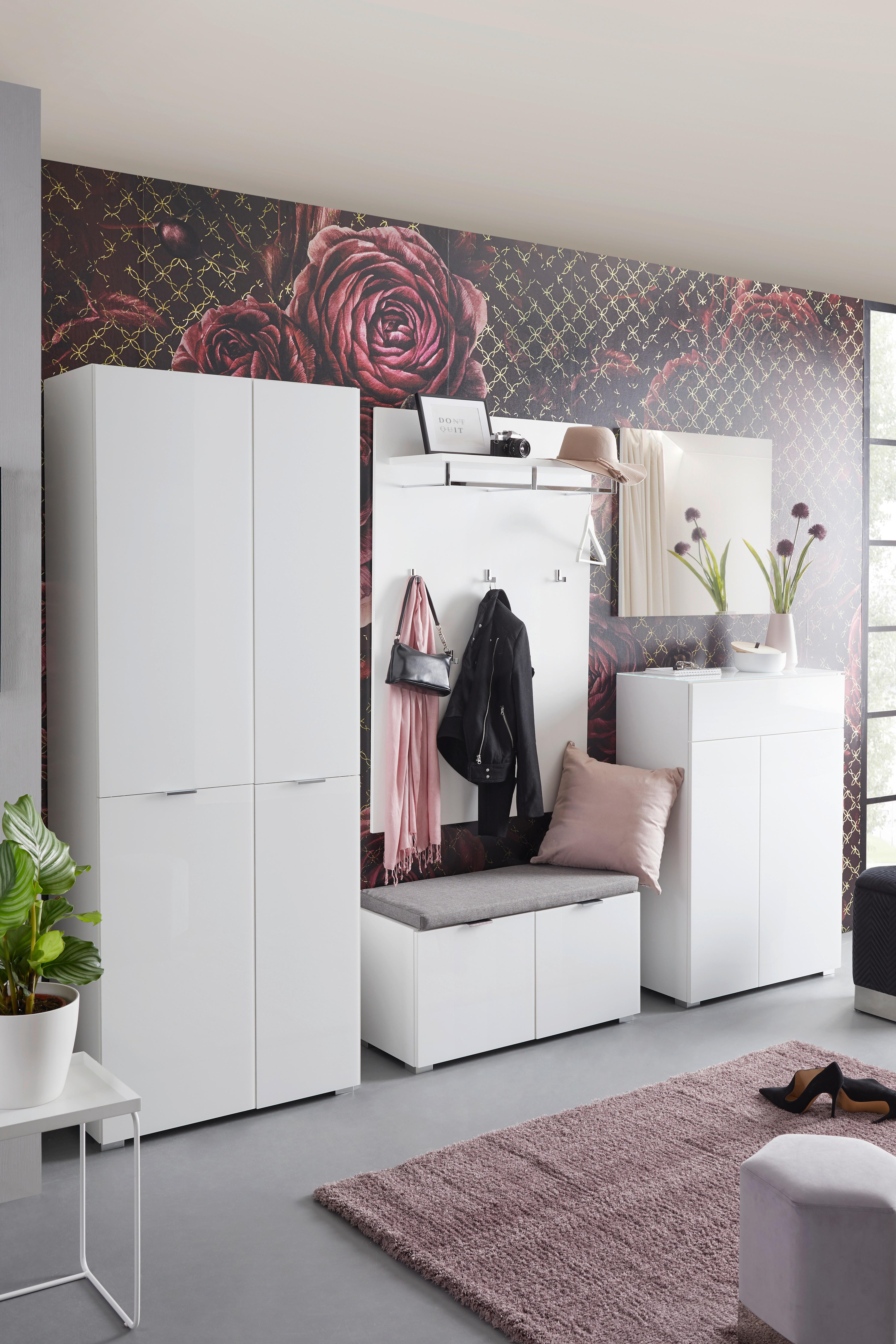 Garderobenpaneel in Weiss - Modern (85/130/30cm) - Premium Living