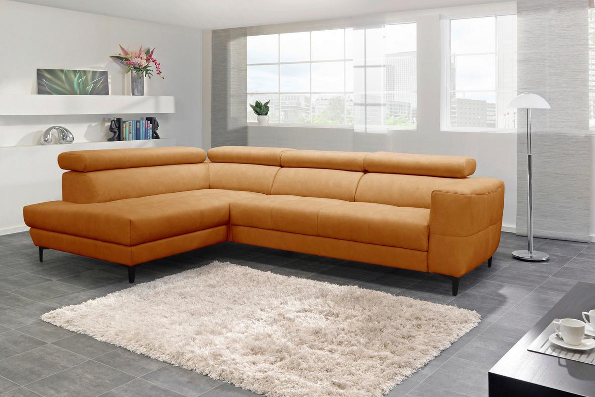 Sarokkanapé Emma - sárga, Modern, textil (210/301cm) - Premium Living