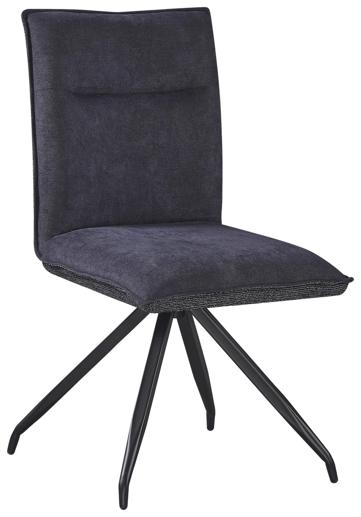 Stuhl Nova Grau - Schwarz/Grau, MODERN, Textil/Metall (47/88/63cm) - Premium Living