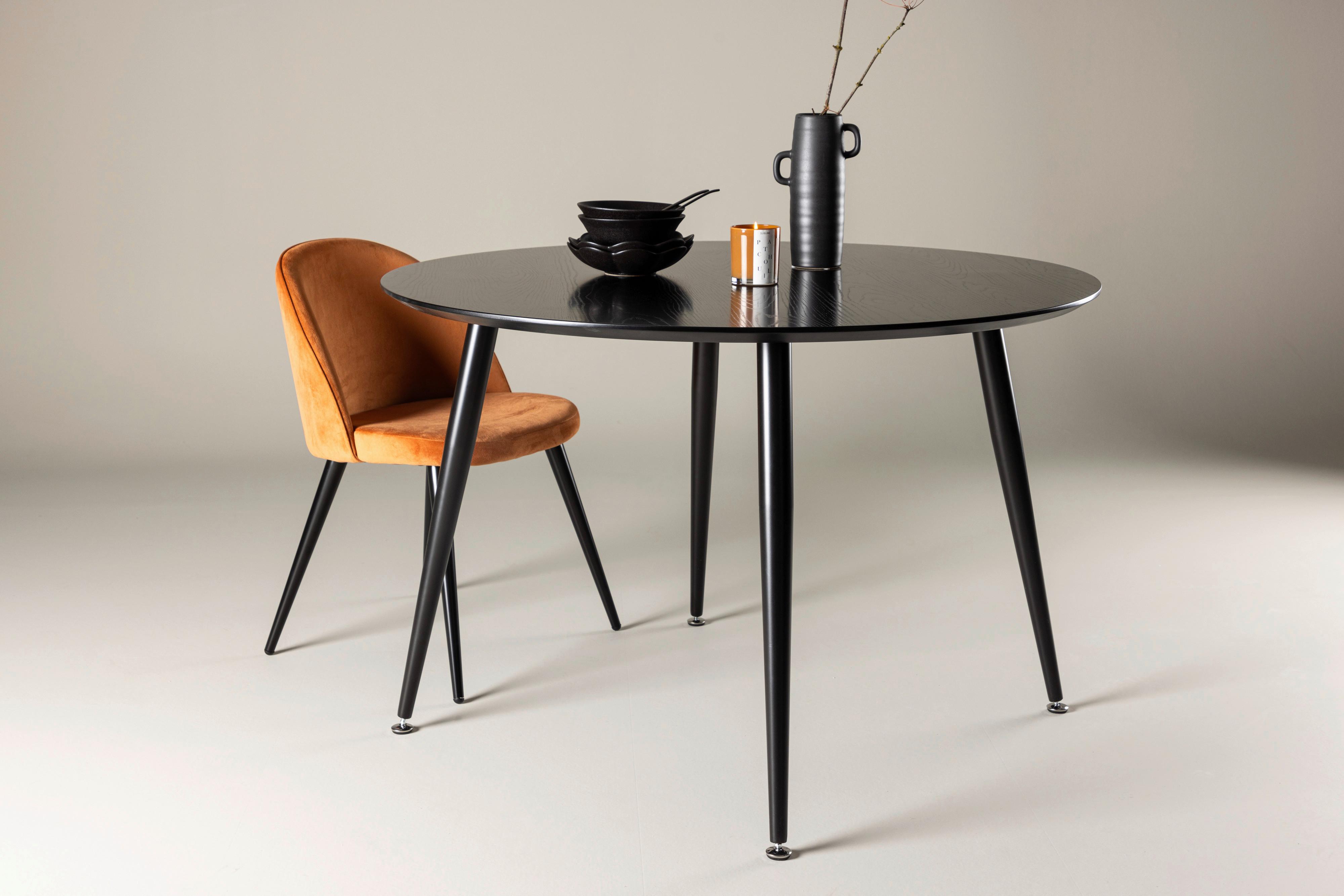 ESSTISCH DIPP - Schwarz, Design, Holzwerkstoff/Metall (115/115/75cm) - Livetastic