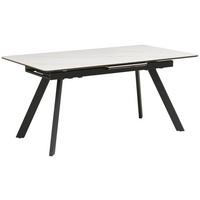 Jedilna Miza Tea, Keramika, Bela, 160-200x90 - črna/bela, Trendi, kovina/leseni material (160-200/76/90cm) - MID.YOU