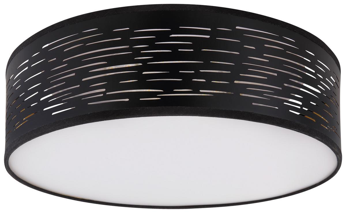 LED-Deckenleuchte Tunno in Schwarz max. 20 Watt - Weiss/Schwarz, Design, Kunststoff/Metall (38/13cm) - Globo