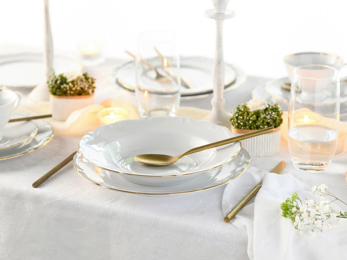 Jedilni Servis Maria Theresia Gold, 12-Delni - zlate barve/bela, Basics, keramika - Creatable