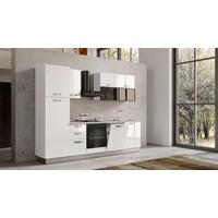 Blok Kuhinja Sa Uređajima Vania - boja aluminijuma/bela visoki sjaj, Konvencionalno, metal/pločasti materijal (285/216/60cm) - Best Price