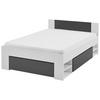 Bett Bett Azurro 2-120 Weiß/Anthrazit - Anthrazit/Weiß, MODERN, Holzwerkstoff (120/200cm) - Mömax