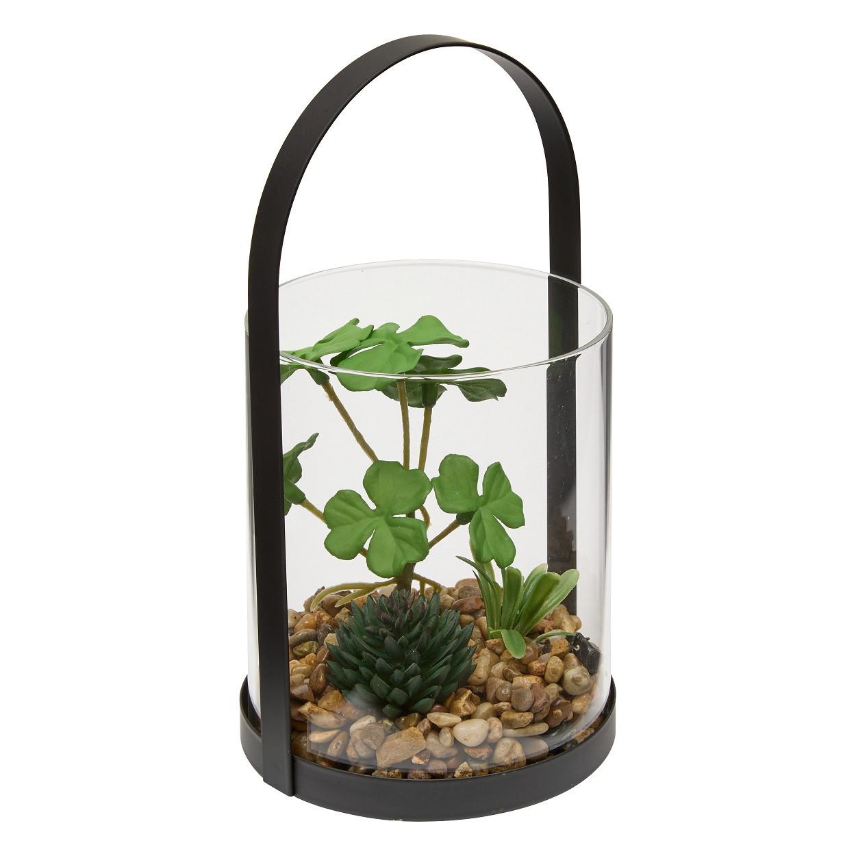Ukrasna Biljka 19cm Terra - zelena, Osnovno, kamen/staklo (11/10/19cm)