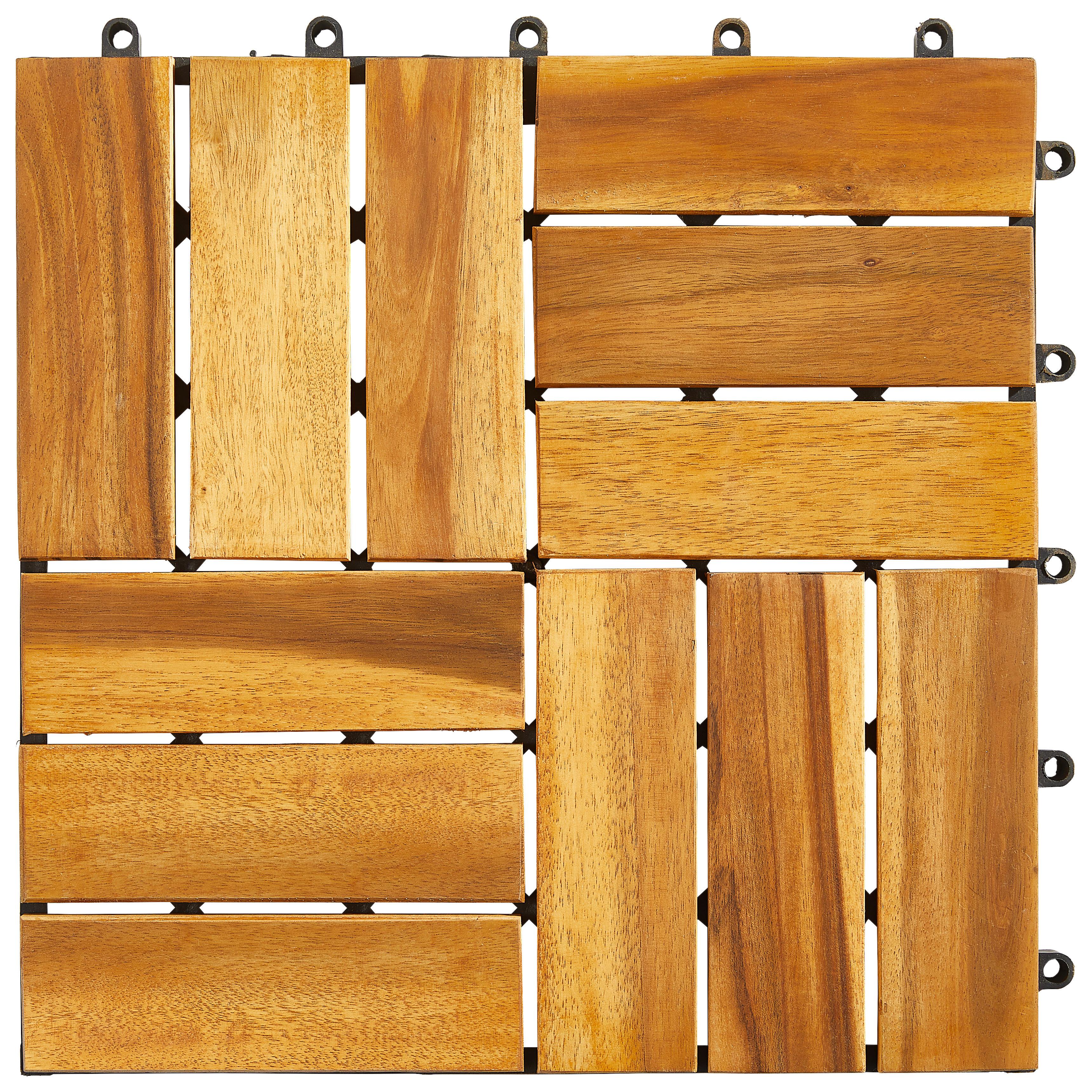 PŁYTKA TARASOWA AKAZIE QUATTRO - kolor akacjowy/brązowy, Konventionell, tworzywo sztuczne/drewno (30/30/2,4cm) - Ambia Garden