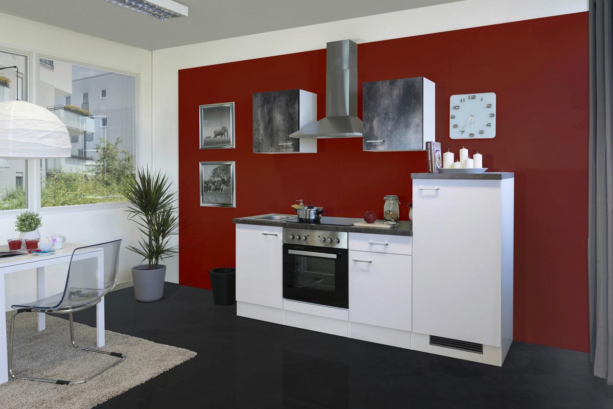 Kuhinjski Blok Z Aparati Lucca, Bela - bela/barve aluminija, Moderno, umetna masa/leseni material (220cm) - FlexWell