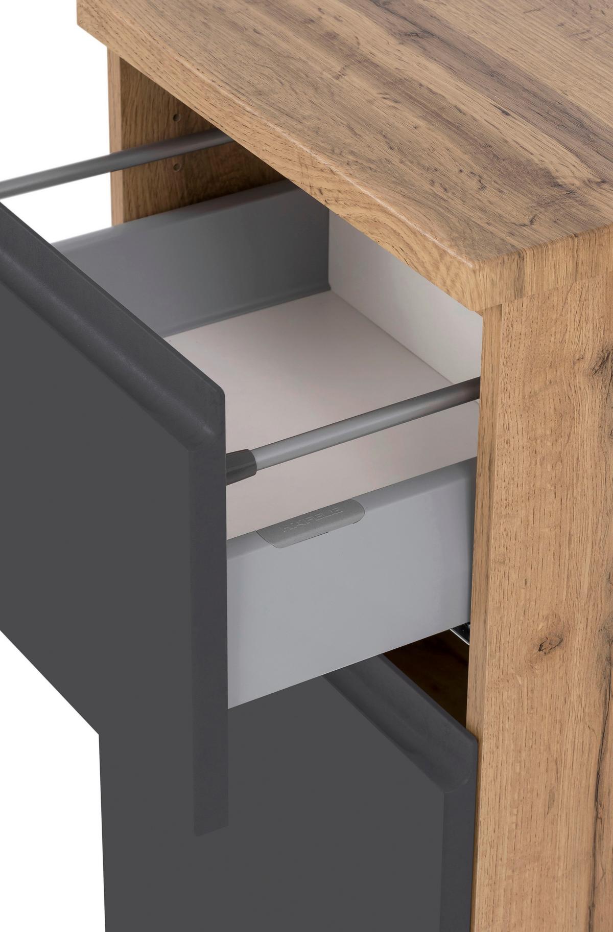 Unterschrank Varese ca. 40x79 cm Grau/Eiche - Eiche Wotan/Grau, MODERN, Holzwerkstoff (40/79/35cm) - Held
