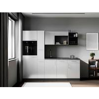 Küchenblock Oliver m. Geräten Weiß - Weiß/Grau, Trend, Holzwerkstoff/Metall (235cm) - Respekta