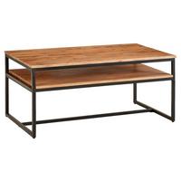 Dohányzóasztal Mid.you - akáciaszínű/fekete, Modern, fa/fém (100/60/45cm) - MID.YOU