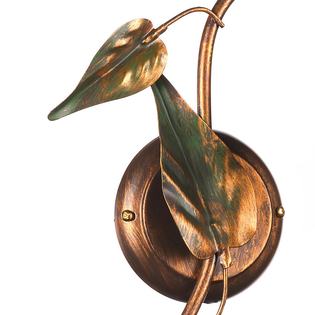 Wandleuchte Miranda Bronze/Olivgrün max. 6 Watt - Bronzefarben/Olivgrün, ROMANTIK / LANDHAUS, Glas/Metall (30/35cm)