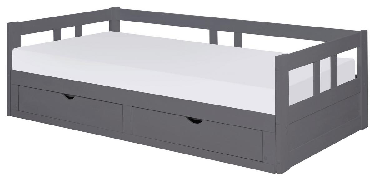 Raztegljiva Postelja Livio, Antracit, 90-180x200cm - naravne barve/antracit, Romantika, kovina/umetna masa (90-180/200cm) - MID.YOU