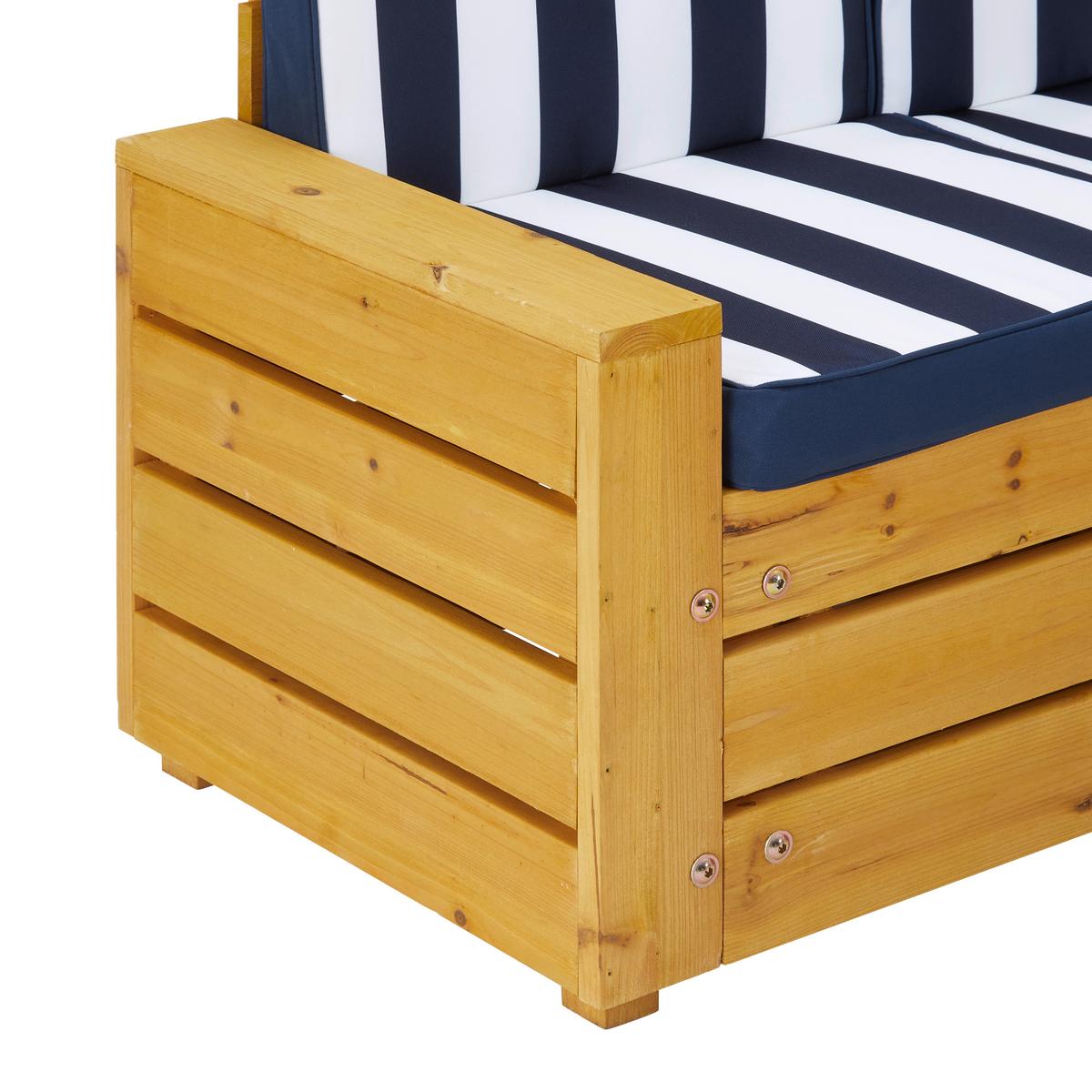 Kindergartenset Daisy Blau/ Weiß Tanne/Textil - Blau/Weiß, MODERN, Holz/Textil (116/47,5/73,5cm) - Bessagi Kids