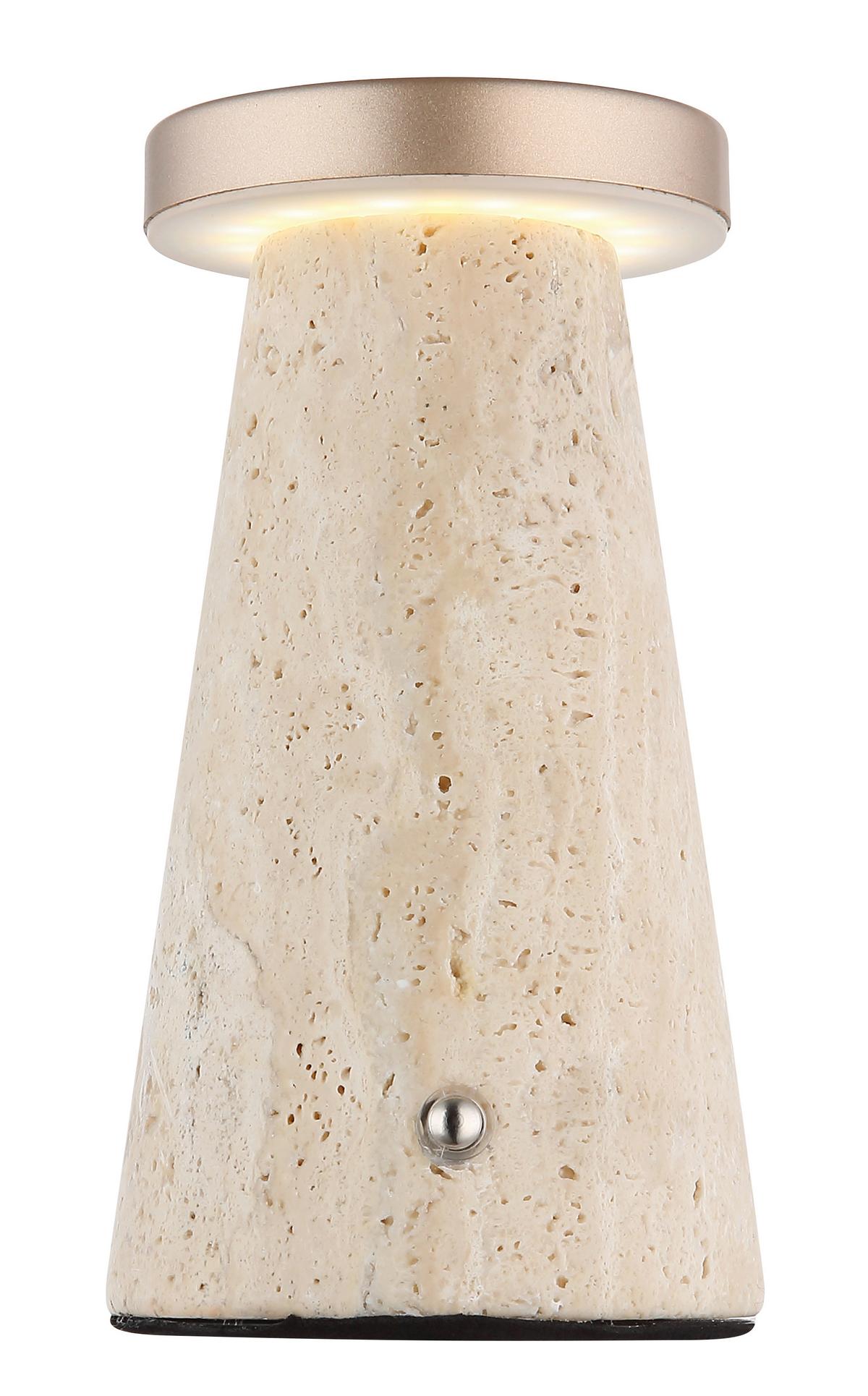 Stolna Punjiva Svjetiljka Adina - bijela/siva, Design, kamen/metal (9/16cm) - Globo