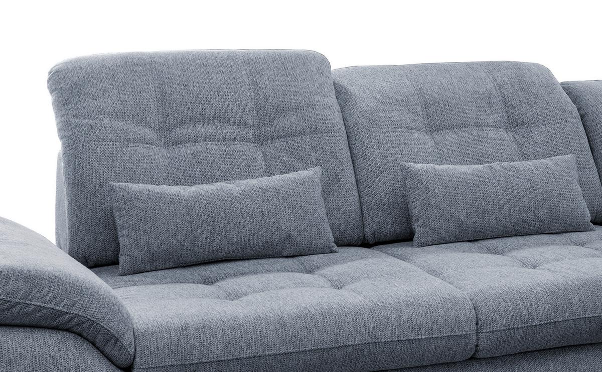 Ecksofa Rigatti mit Bettkasten ca. 314x184 cm Hellblau - Chromfarben/Anthrazit, MODERN, Textil/Metall (314/184cm) - Livetastic