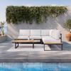 LoungegarniturSet Arianna Weiß Metall/Outdoorstoff +Abdeckung - Creme/Schwarz, MODERN, Kunststoff/Textil (228/74/74cm) - Bessagi Garden