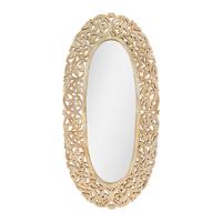 Fali Tükör Scolpio - natúr színű, Romantik / Landhaus, faalapú anyag/fa (75/150/3,5cm) - Premium Living