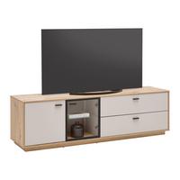 TV-Element Cremona Kaschmir/Eiche Artisan - Kaschmir/Schwarz, MODERN, Glas/Holzwerkstoff (180/55/45cm) - Premium Living