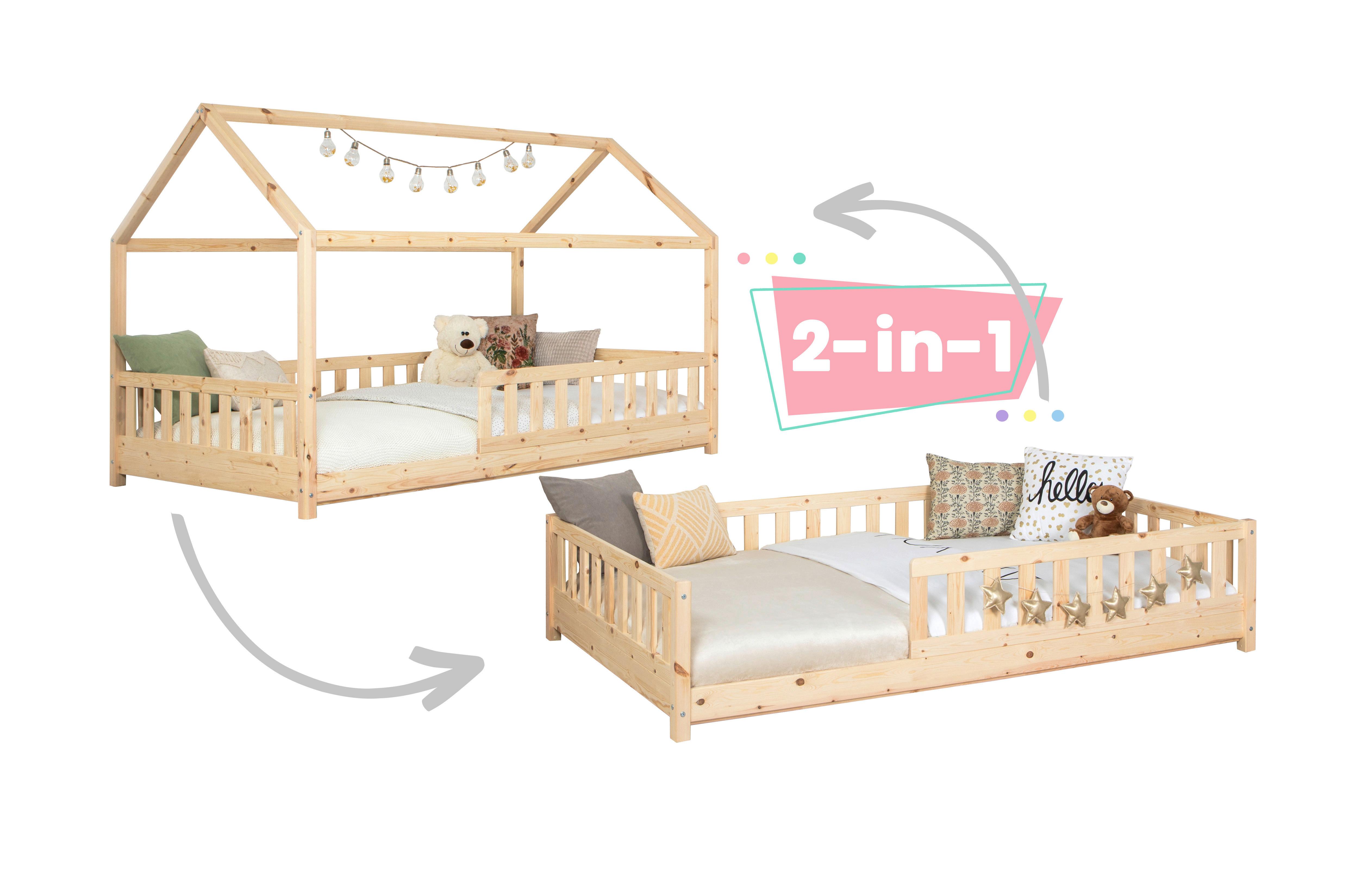 Kinderbett Duo ca. 90x200 cm Kiefer massiv - Naturfarben, MODERN, Holz (90/200cm) - MID.YOU