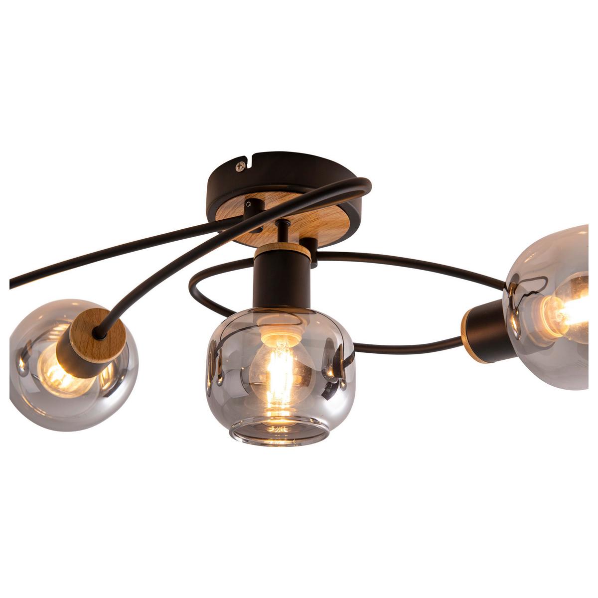 LAMPA SUFITOWA FUMOSO - naturalny/czarny, Design, metal/szkło (18,5cm) - Näve